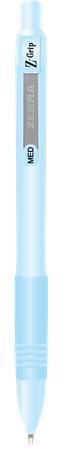 Guľôčkové pero, 0,27 mm, stláčací mechanizmus, modré telo pera, ZEBRA "Z-Grip Pastel", mod