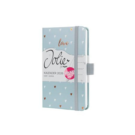 Diár, A6, týždenný, 2026, tvrdá obálka, SIGEL "Jolie", Grey love 2
