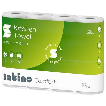 . Kuchynské papierové utierky, 2-vrstvové, 4 kotúče, "Satino Comfort by Wepa", biela 1