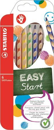 Farebné ceruzky, trojhranný tvar, pre pravákov, STABILO "EasyColours", 6 rôznych farieb