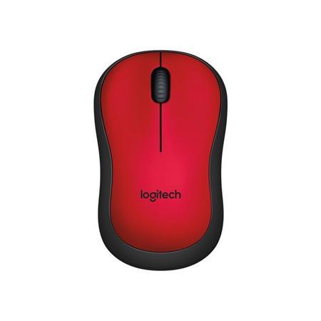 Myš, bezdrôtová, optická, USB, LOGITECH, "M220 Silent", červená