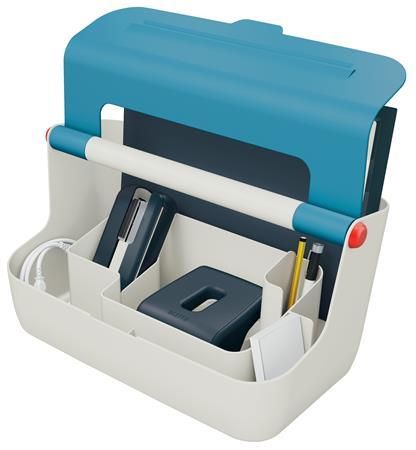 Úložná škatuľa, mobilná, s držiakom, LEITZ "Cosy", pokojná modrá