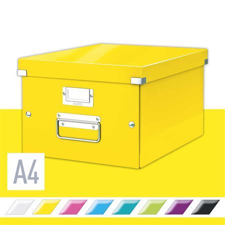 Škatuľa, rozmer A4, LEITZ "Click&Store", žltá
