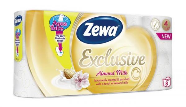 Toaletný papier, 4 vrstvy, 8 kotúčov/bal, ZEWA "Exclusive", almond milk