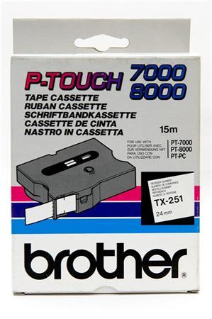 BROTHER 24 mm páska, biely základ/ čierne písmenká Min.množstvo objednávky 10 ks!!!