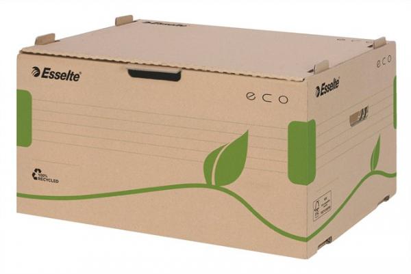 Archívny kontajner, recyklovaný kartón, dopredu otvárateľné veko, ESSELTE "Eco", hnedý