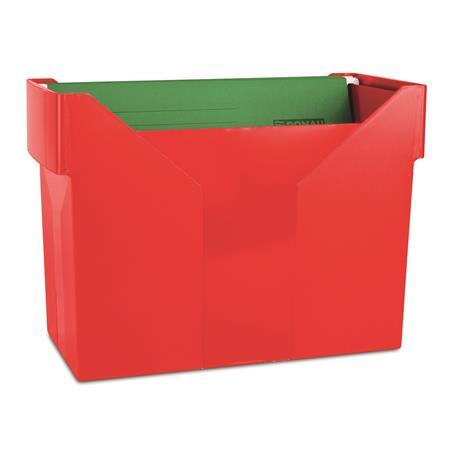 Box na závesné zakladacie dosky, plastový, s 5 záv.zakl. doskami, DONAU, červený