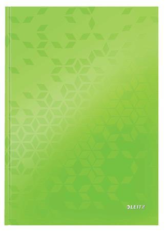 Záznamová kniha, A4, štvorčeková, 80 listov, tvrdá obálka, LEITZ "Wow", zelená