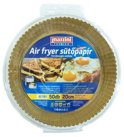 Papier na pečenie, silikónový, pre zariadenie Air Fryer, okrúhly, 20 cm, 50 ks, MAZZINI "P