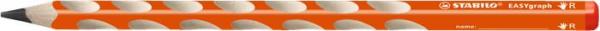Grafitová ceruzka, HB, trojhranná, pre pravákov, STABILO, "EASYgraph", oranžová