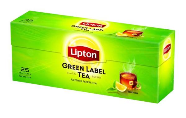 Čierny čaj, 25x1,5 g, LIPTON "Green label"