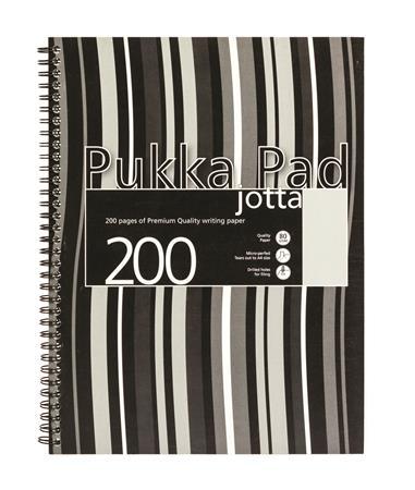 Špirálový zošit, A4+, linajkový, 100 strán, PUKKA PAD "Stripe Jotta"