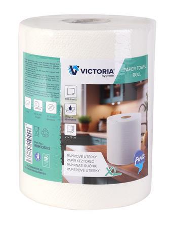 Papierové utierky, kotúčové, 2-vrstvové, 300 listov, VICTORIA HYGIENE "Fine XL" 1