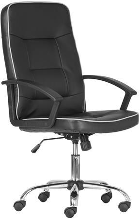 . Manažérska stolička, koženka, chrómový podstavec, "LGA 71 CR", čierna
