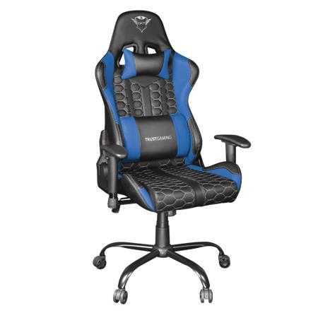 Herná stolička, umelá koža, TRUST "GXT 708B Resto", modrá