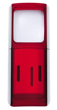 Lupa, 35x38 mm, s LED svetlom, WEDO, červená