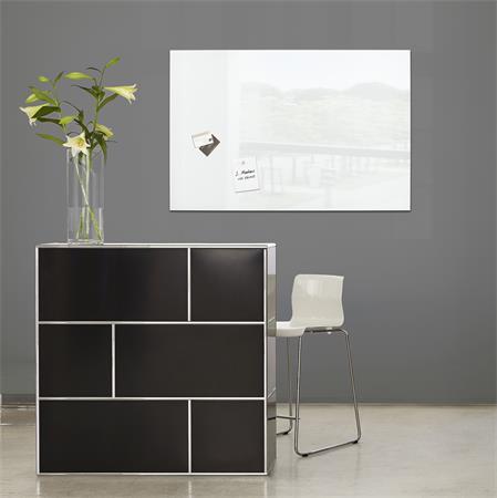 Magnetická sklenená tabuľa, 100x65 cm, SIGEL "Artverum®, biela
