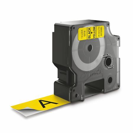 Páska do štítkovača, 24 mm x 7 m, DYMO "D1", žltá-čierna