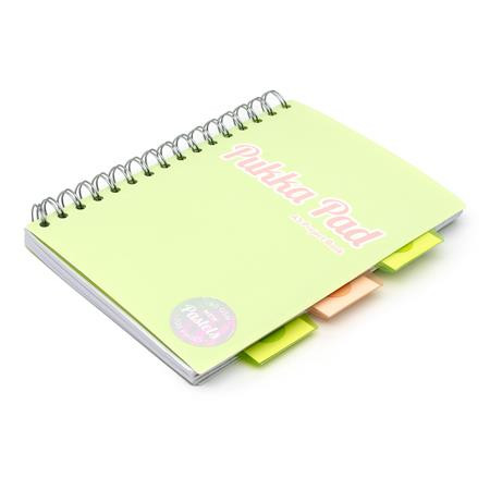 Špirálový zošit, A5, linkovaný, 100 listov, PUKKA PAD "Pastel project book", mix farieb 4