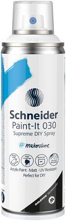 Akrylová farba v spreji, 200 ml, SCHNEIDER "Paint-It 030", biela