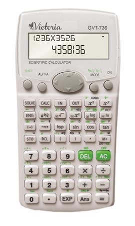 Kalkulačka, vedecká, 283 funkcií, VICTORIA "GVT-736", biela