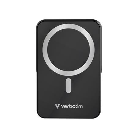 Power banka, externá batéria, magnetická (bezdrôtová), 10 000 mAh, stojanček, VERBATIM "Ch 1