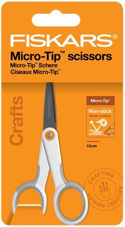 Nožnice, univerzálne, s nepriľnavým povrchom, 13 cm, FISKARS "MicroTip Titanium", biela 1