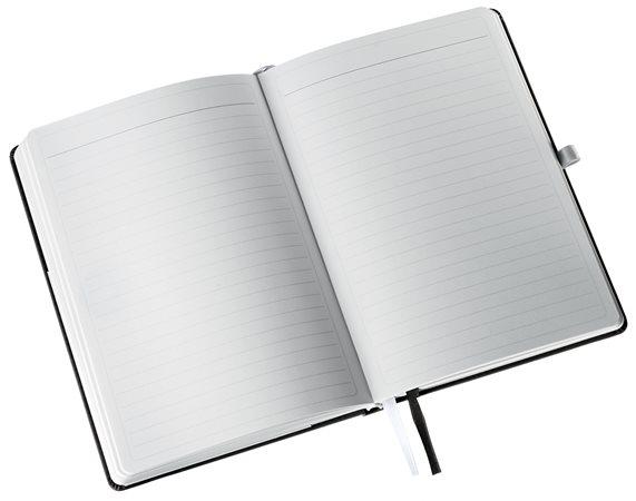 Zápisník, A5, linajkový, 80 strán, s tvrdou obálkou, LEITZ "Style", saténovo čierna
