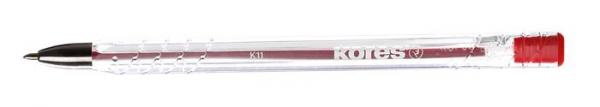 Guľôčkové pero, 0,7 mm, s vrchnákom, KORES "K11-M", červené