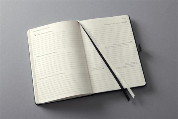 Zápisník, A6, týždenný, 2024, tvrdý obal, SIGEL "Conceptum", čierna