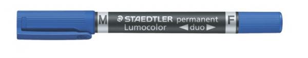 Permanentný popisovač, F/M, 0,6/1,5 mm, kužeľový hrot, s 2 hrotmi, STAEDTLER "Lumocolor Du