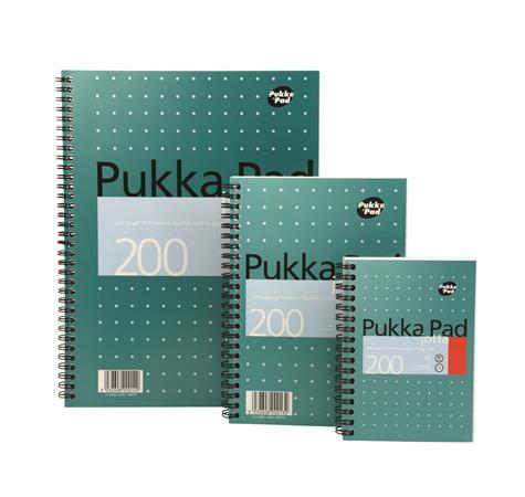 Špirálový zošit, A5, štvorčekový, 100 strán, PUKKA PAD, "Metallic Jotta"