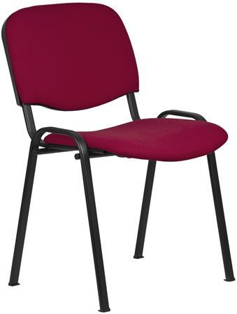 . Konferenčná stolička, čalúnená, čierna kovová konštrukcia, „Felicia”, bordová