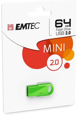 USB kľúč, 64GB, USB 2.0, EMTEC "D250 Mini", zelená