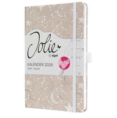 Diár, A5, týždenný, 2026, tvrdá obálka, SIGEL "Jolie", Cosmic Fantasy Beige 2