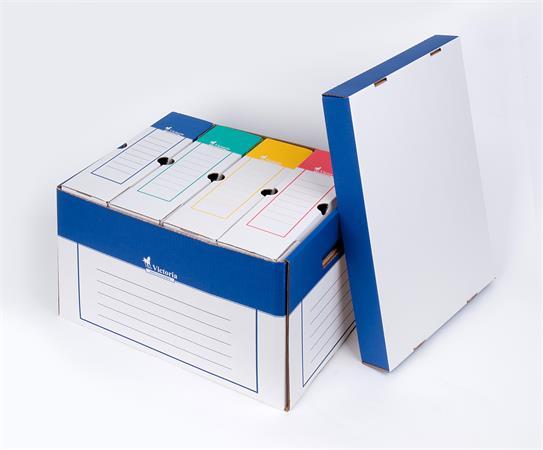 Archívny kontajner, 320x460x270 mm, kartónový, VICTORIA, modro-biela