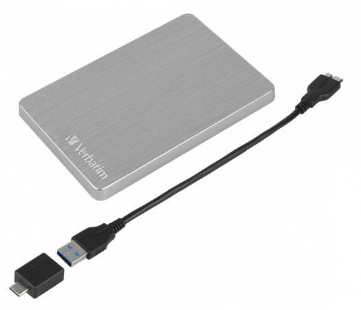 2,5" HDD (pevný disk), 1TB, USB 3.2, z brúseného hliníka, VERBATIM "Store n Go", strieborn