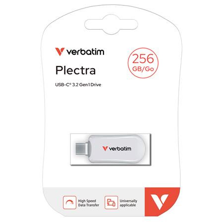 USB kľúč, 256GB, USB-C 3.2 Gen1, VERBATIM "Plectra", biely 4