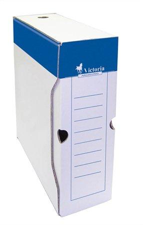 Archívny box, A4, 100 mm, kartón, VICTORIA, biely