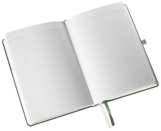 Zápisník, A5, štvorčekový, 80 strán, s tvrdou obálkou, LEITZ "Style", olivovo zelená