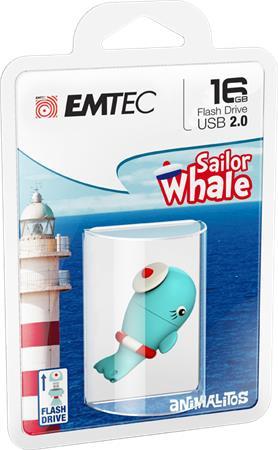 USB kľúč, 16GB, USB 2.0, EMTEC "Whale"