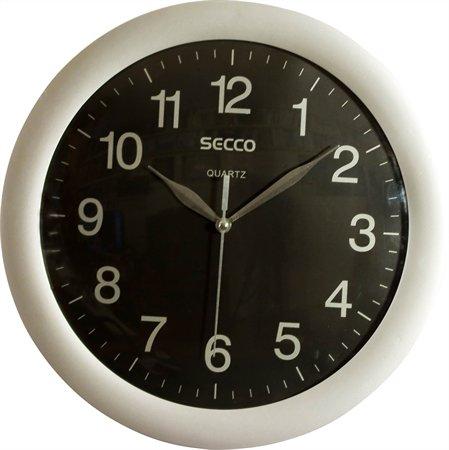 Nástenné hodiny, 30 cm, SECCO "Sweep Second", strieborné/čierne