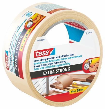 Lepiaca páska, obojstranná, extra silná, 50 mm x 10 m, TESA  "Extra Strong"