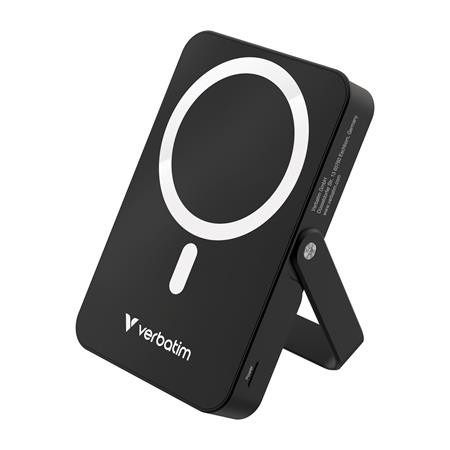 Power banka, externá batéria, magnetická (bezdrôtová), 10 000 mAh, stojanček, VERBATIM "Ch 2