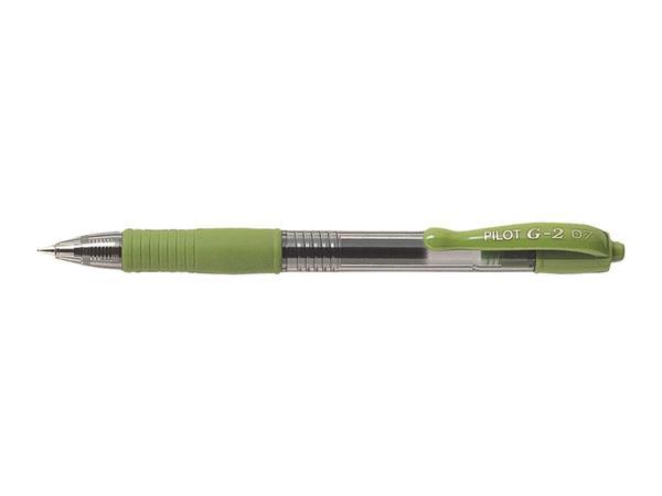 Gélové pero, 0,32 mm, stláčací mechanizmus, PILOT "G-2", svetlozelené