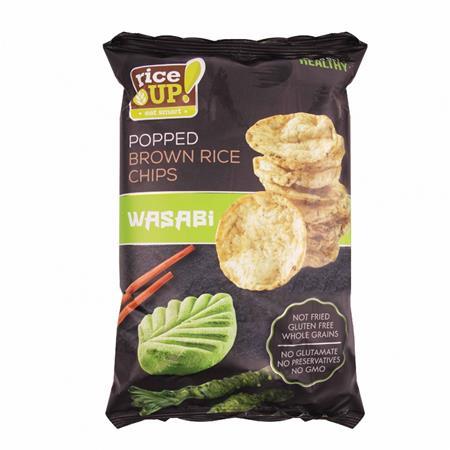 Ryžové chipsy, 60 g, RICE UP, wasabi