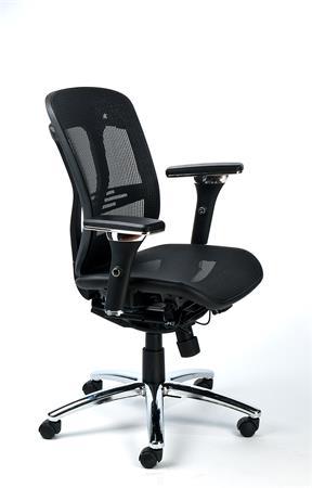 MAYAH Kancelárska stolička, nastaviteľné opierky rúk, sieťované sedadlo, hliníkový podstavec, MA
