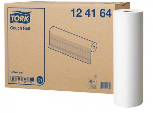 Papierová podložka na lôžka, 1-vrstvová, 463 útržkov, C1 systém, Universal, TORK, biela