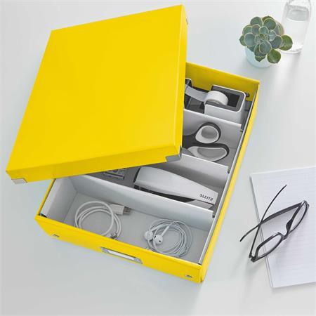 Škatuľa, organizačná, rozmer M, LEITZ "Click&Store", žltá