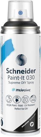 Akrylová farba v spreji, 200 ml, SCHNEIDER "Paint-It 030", čierna